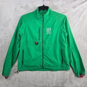 Topo‎ Designs Women's Medium Wind jacket Green Lightweight Full Zip Windbreaker